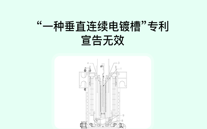 一种垂直连续电镀槽专利宣告无效